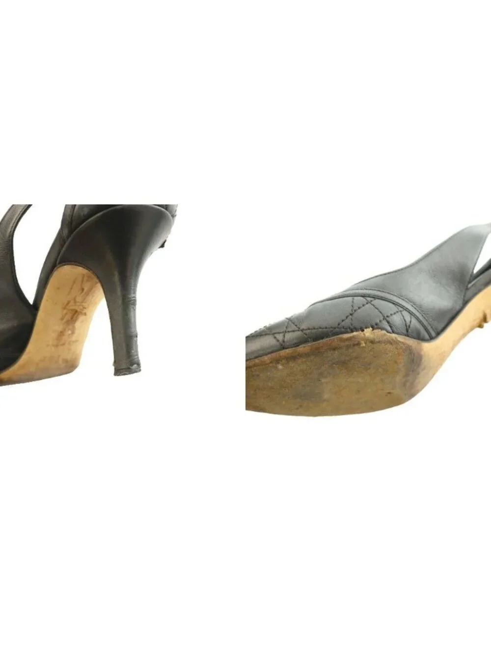 Dior Cannage Pumps Quilted Motif Black SS Heel 35.5